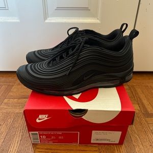 2017 Nike Air Max 97 Ultra 17 Premium Triple Black Size 10